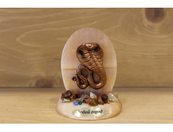 СКУЛЬПТУРА КОБРА, ПОДСТАВКА СЕЛЕНИТ. ОПТ