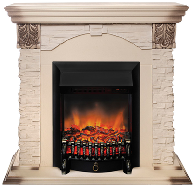 Электрокамин Dublin Lux WT с очагом Fobos