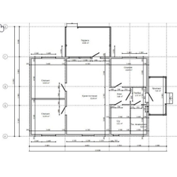 Одноэтажный каркасный дом с тремя спальнями 98м² (SK15)