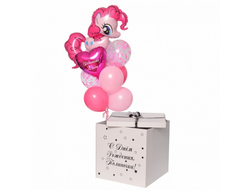 Коробка-сюрприз + шары  "с поняшкой"