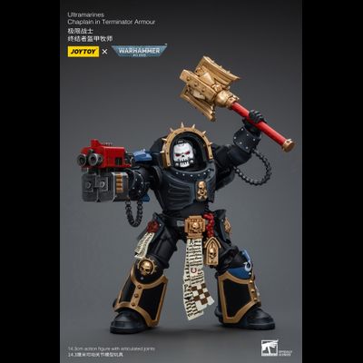 Капеллан-терминатор Ультрамаринов (Warhammer 40k) - КОЛЛЕКЦИОННАЯ ФИГУРКА 1/18 Ultramarines Chaplain in Terminator Armour (JT7080) - JOYTOY