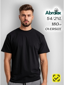 AbraTex 54(2XL) Футболка Оверсайз, ЧЕРНЫЙ, 100% хлопок, 180 гр