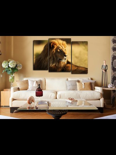 Модульная картина "Взгляд короля Саванны"