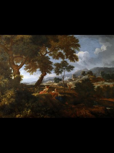 Картина обогреватель, репродукция Никола Пуссен Римский пейзаж