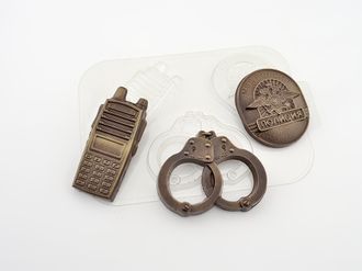 Пластиковая форма для шоколада &quot;Набор полиция&quot;
