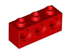Technic, Brick 1 x 3 with Holes, Red (5565 6494104)