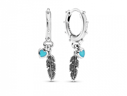 Серьги Пандора перья-талисманы