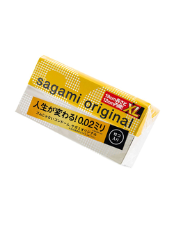 760 Презервативы Sagami, original 0.02, полиуретан, ультратонкие, EXTRA LARGE, 12 шт.