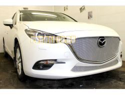 Защита радиатора Mazda 3 2016-2019 chrome верх (без рамки) PREMIUM