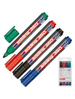 Набор маркеров для досок EDDING e-360/4S набор 1,5-3 мм