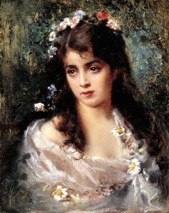 Девушка в костюме Флоры, по мотивам картины К.Е. Маковского (алмазная мозаика) mz-ml-my avmn