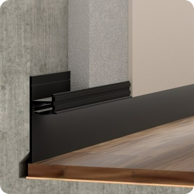 Теневой плинтус с подсветкой ПО-195 Черный