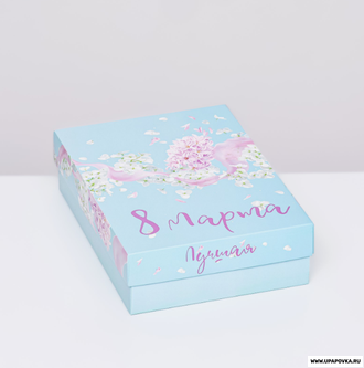 Подарочная коробка сборная "Цветочная вуаль" 21 х 15 х 5,7 см
