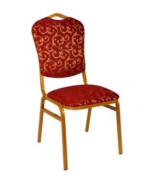 Банкетный стул Квадро 20мм с накладной спинкой – золотой, красные цветы