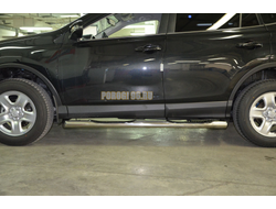 Пороги труба с проступью d76 для Toyota Rav4 (2015-2019)