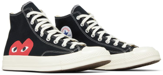 Кеды Converse Play Comme Des Garçons черные  высокие