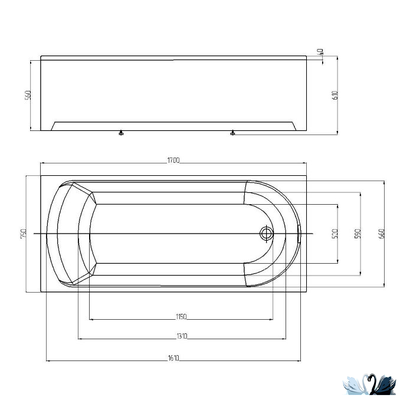 Ванна Azario Adelina 170x75 см AV.0010170, акриловая, прямоугольной формы
