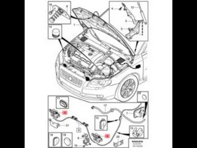 Замок капота правый для Volvo 31356007