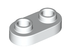 Plate, Round 1 x 2 with Open Studs, White (35480 / 6210272)