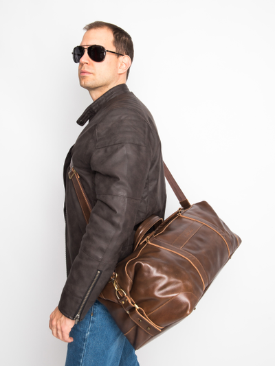 Кожаная дорожная сумка Avellino Premium brown (арт. 
4039-63)