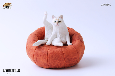 Котик на пуфике (белый) - Коллекционная ФИГУРКА 1/6 scale lazy cat 4.0 (JXK056D) - JXK