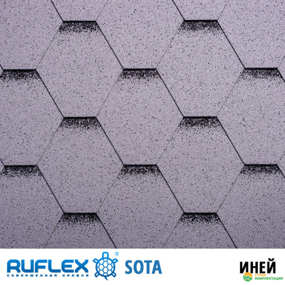 Гибкая черепица Ruflex Sota (Руфлекс Сота) цвет: Иней