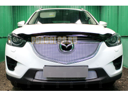 Защита радиатора Mazda CX-5 2015-2017 3D chrome верх PREMIUM