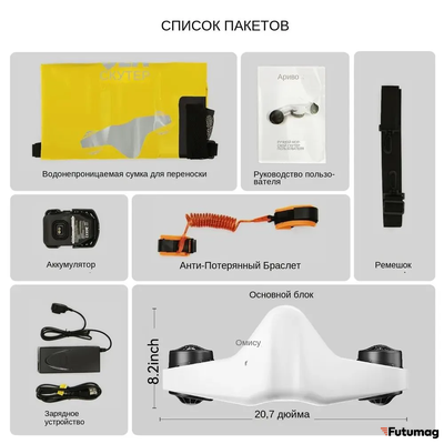 Подводный электроскутер MANTA синий