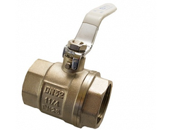 Кран шаровый латунный Ду32 с рукояткой