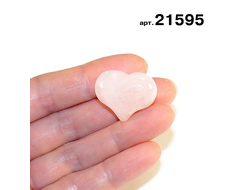 Розовый кварц натуральный (сердце) арт.21595: 8,4г - 21*25*13мм