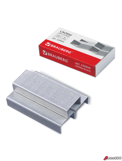 Скобы для степлера №24/6, 1000 штук, BRAUBERG, до 30 листов. 220950