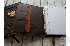 кожаный ежедневник с гербом РФ, ежедневник с гербом РФ и именной надписью