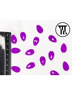 Стразы пришивные Капля, неоновые, цв. Аметист, р-р 11*18 мм