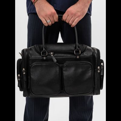 Кожаная дорожная сумка Bufaloro black (арт. 4012-01)