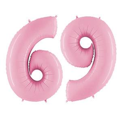 Воздушный шар фольгированный "ЦИФРА 9. Розовый" 102 см.