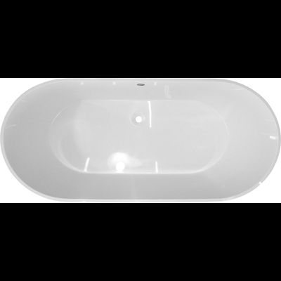 Ванна из искусственного камня STWORKI Берген 160x75 см, отдельностоящая, белая, овальная