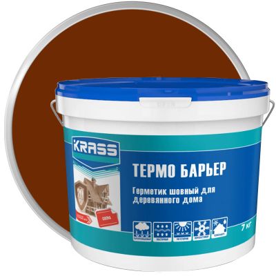 Герметик акриловый для деревянных домов и срубов KRASS Термо Барьер Тик 7 кг