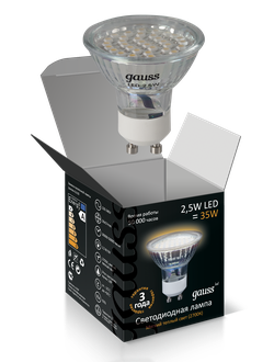 Светодиодная лампа Gauss LED 2.5w GU10