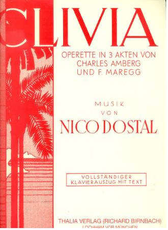 Dostal, Nico. Clivia Klavierauszug (dt)