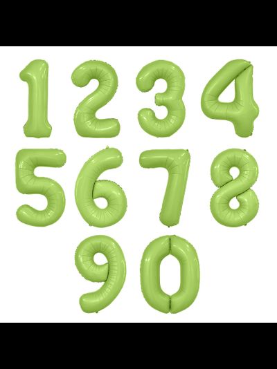 Фольгированная цифра 100 см, фисташковая