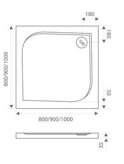 Прямоугольный душевой поддон из искусственного (литьевого) мрамора BAS Квадро