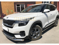 Защита переднего бампера двойная d60/42 для Kia Seltos (2019-...)