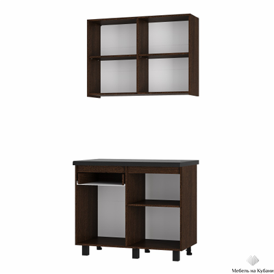 Лофт 1 м кухонный гарнитур Крафт/Венге столешница 38 мм черный мрамор