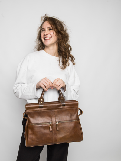 Кожаный саквояж Monvalle Premium brown (арт. 4046-63)