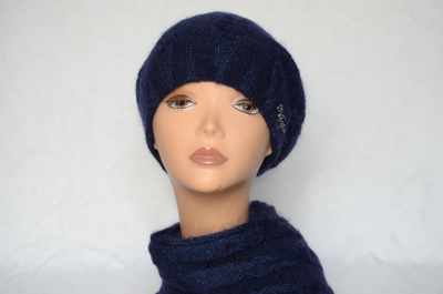 Vizio синий берет и шарф фото