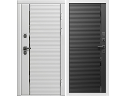 Дверь входная White Line белая с черной панелью