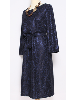 Платье"Кружевное" укороченное темно-синее