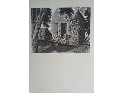 "Вид на башни" литография Ээльма Х.В. 1972 год