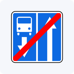 Дорожный знак 5.12.1 Конец дороги с полосой для маршрутных транспортных средств