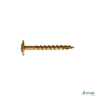 Саморез отделочный по дереву, Wood-Plate, тарельч гол, желт цинк,  тип 17, 3,8 x 45 mm